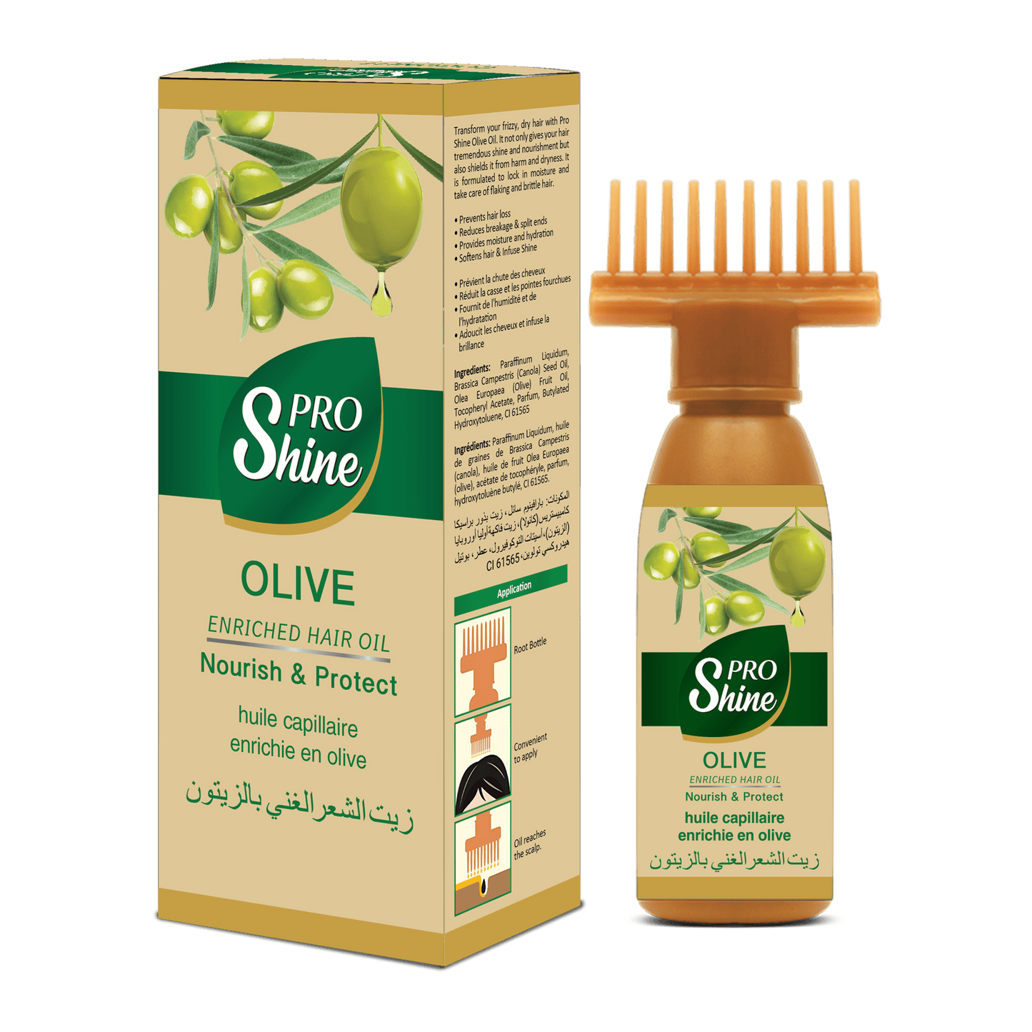 PRO SHINE HAIR OIL OLIVE - 120ml (WIN BACHAT) - Win Bachat