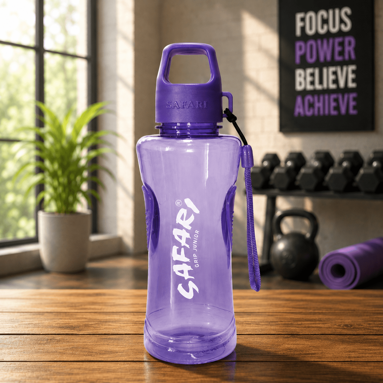 Purple Grip Water Bottle - Win Bachat