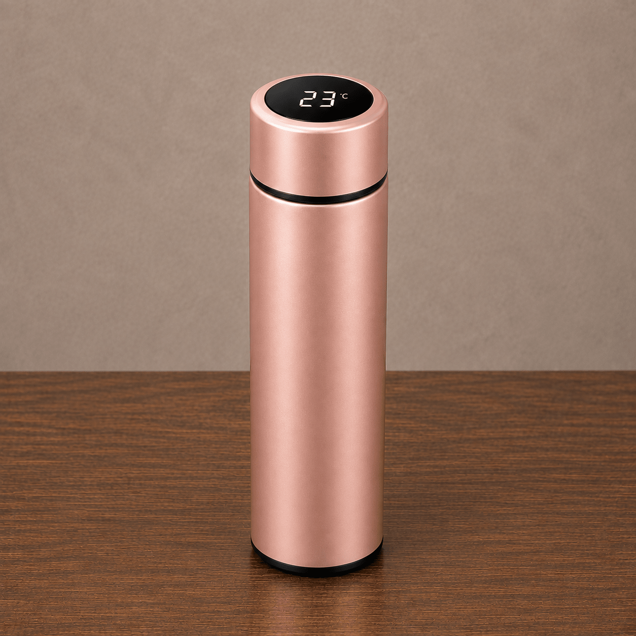Rose Gold Digital Temperature Display Slim Flask - Win Bachat