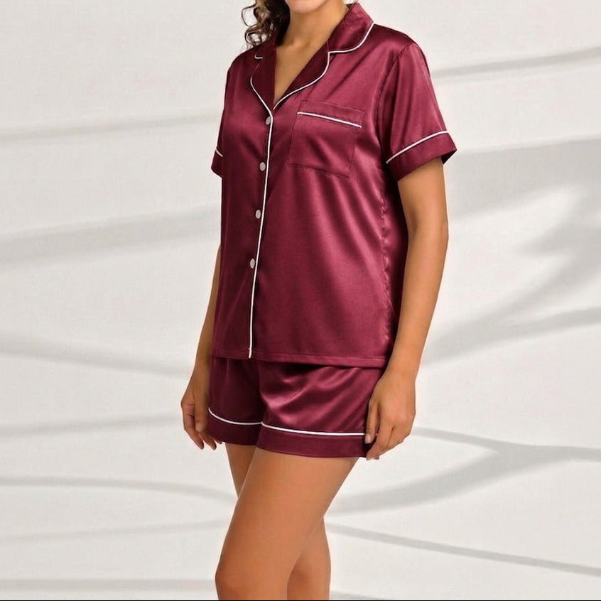SHIRT + SHORT CAMI SET - SILK - Win Bachat