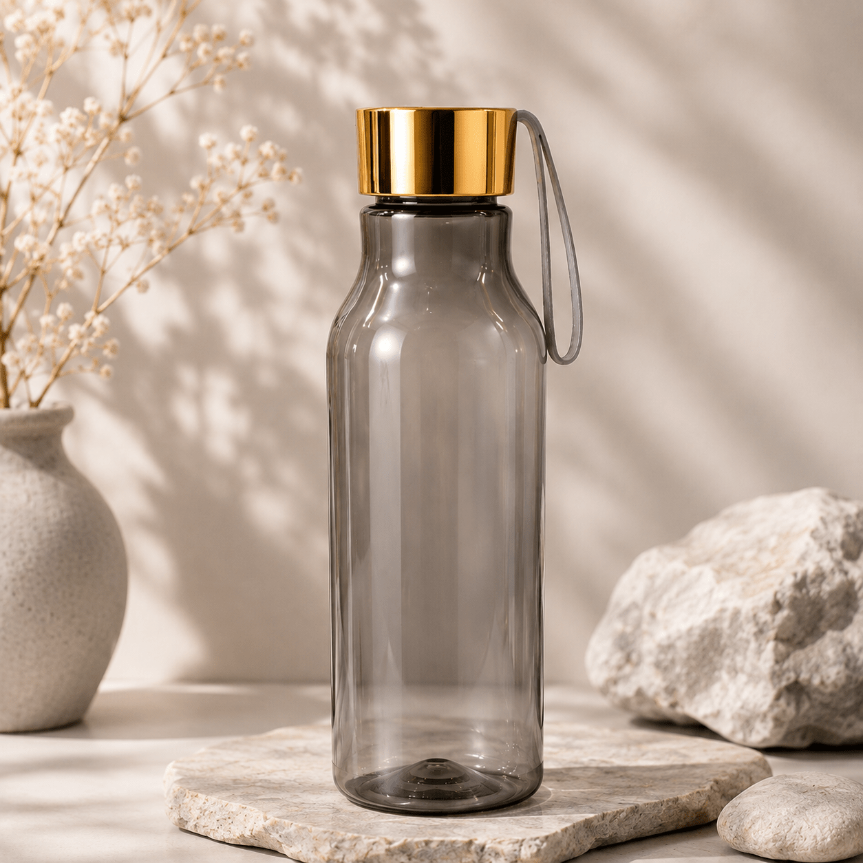 Smoke Grey Carry Strap Water Bottle – 750ml - Win Bachat