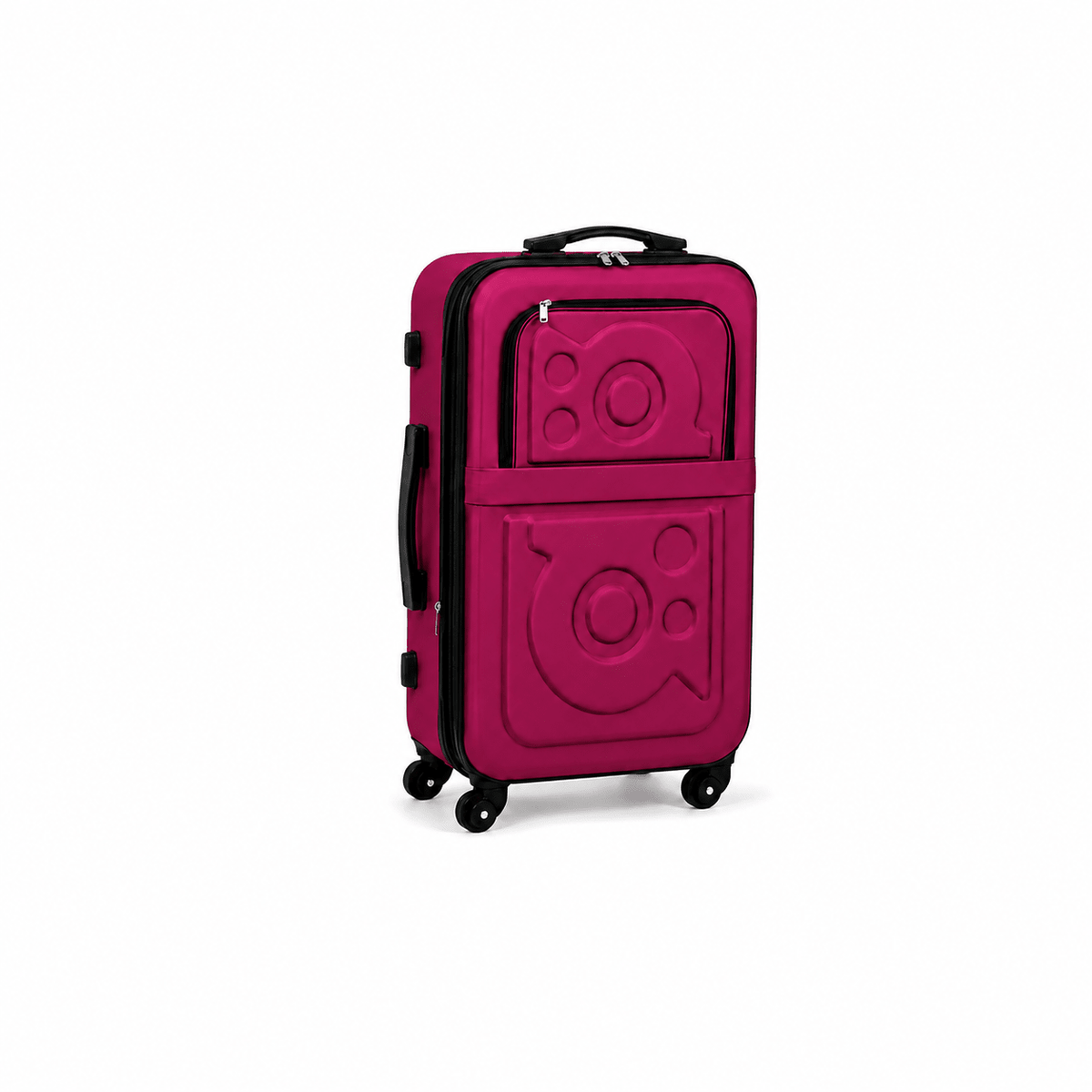 Stylish Soft Shell Travel Suitcase - Dark Pink - 24 Inch (Medium) - Win Bachat