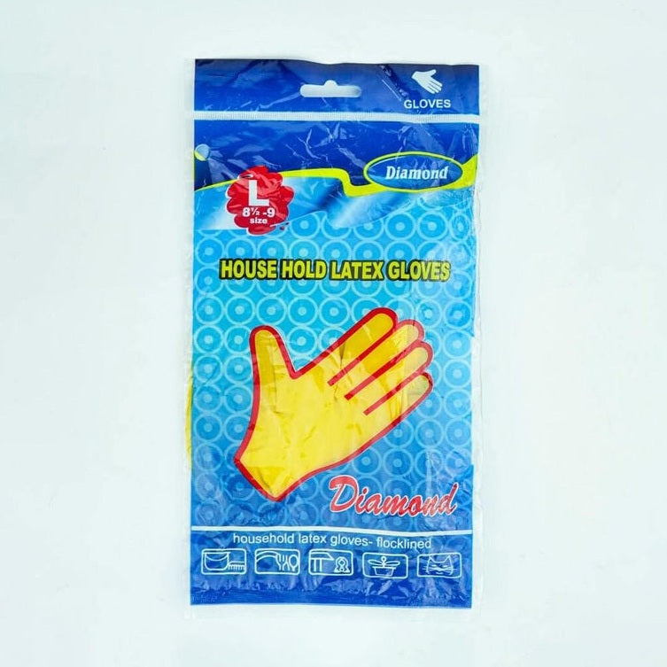 Best Diamond House Hold Latex Hand Glove - Large Online In Pakistan - Win Bachat