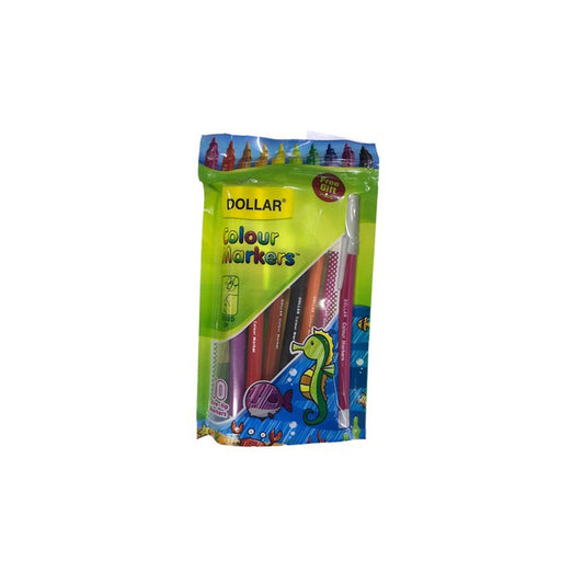 Best Dollar Fibre Tip color markers - 10 Pcs Online In Pakistan - Win Bachat