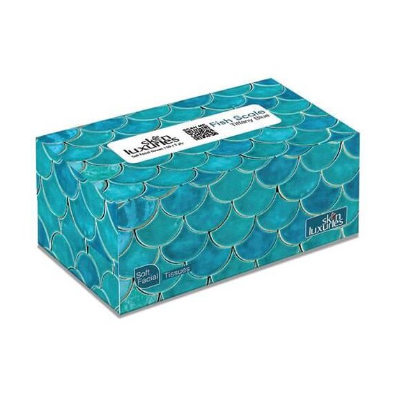 Best SKIN LUXURIES POP-UP SOFT FACIAL TISSUES (150 X 2 PLY) - FISH SCALE TIFFANY BLUE Online In Pakistan - Win Bachat