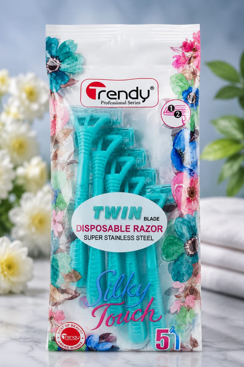 Trendy Silky Touch Twin Blade Disposable Razor - 5 Pack - Win Bachat
