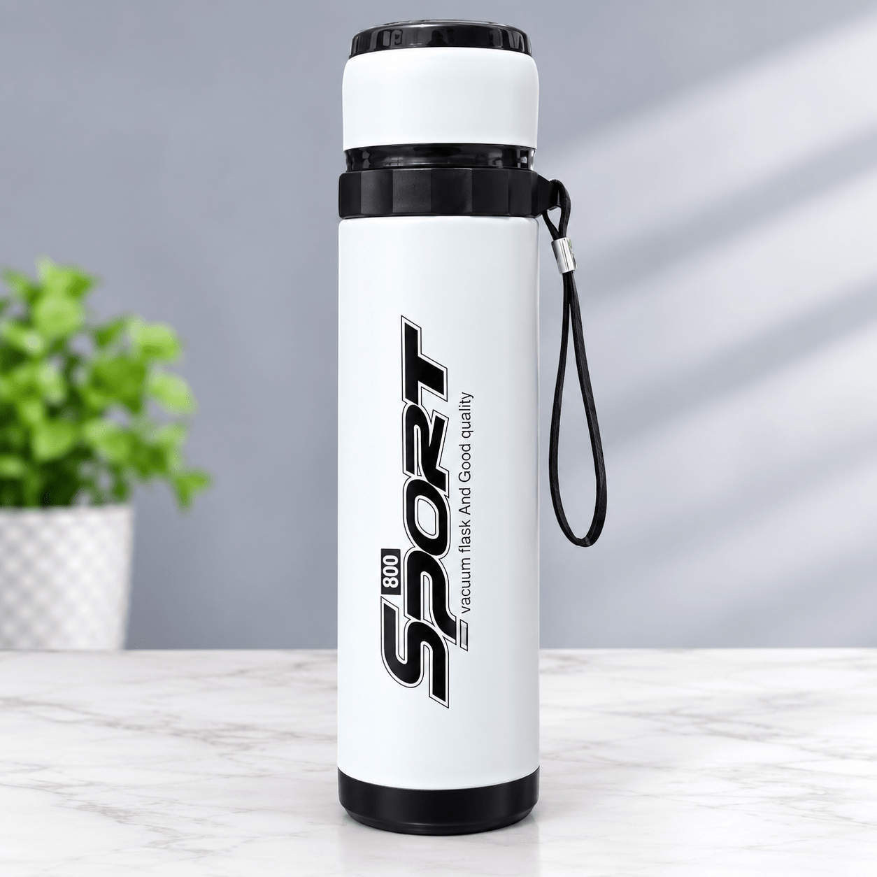 White Outdoor Sports Vacuum Flask - Win Bachat