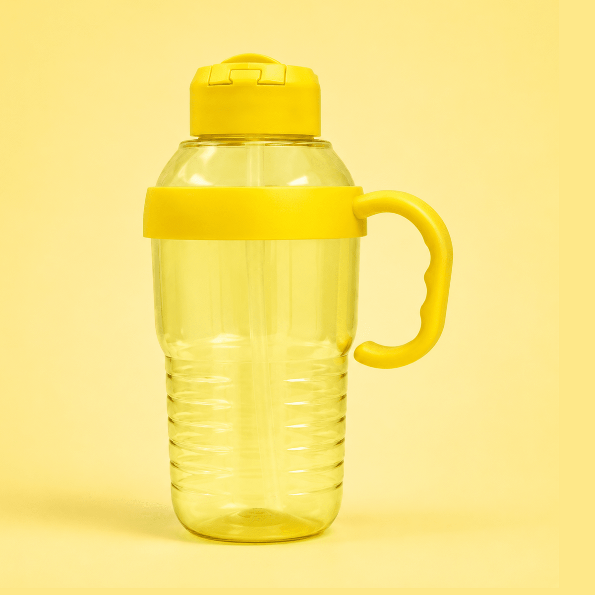 Yellow Mug Handle Water Bottle - Win Bachat