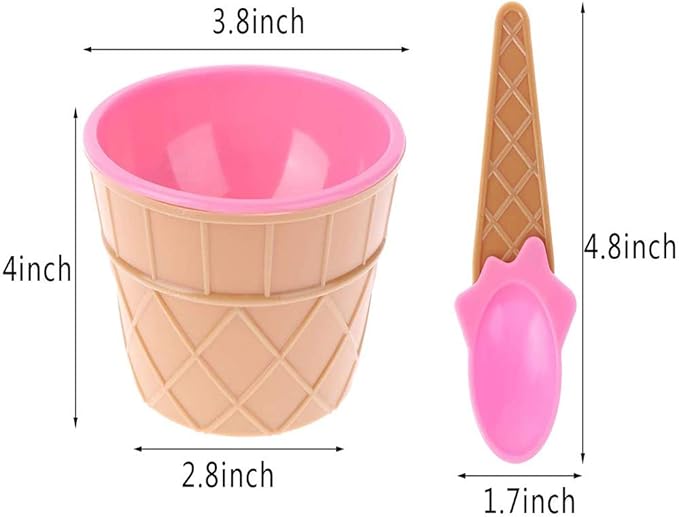 2 ice cream cups with spoons - Win Bachat