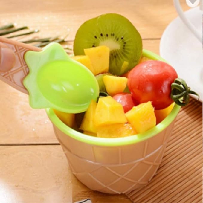 2 ice cream cups with spoons - Win Bachat
