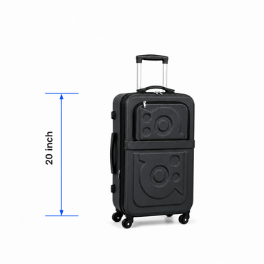 Stylish Soft Shell Travel Suitcase - Matte Black - 20 Inch (Small)