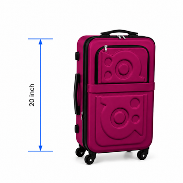 Stylish Soft Shell Travel Suitcase - Berry Purple - 20 Inch (Small)