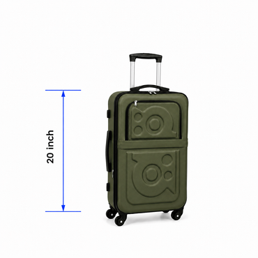 Stylish Soft Shell Travel Suitcase - Olive Green - 20 Inch (Small)