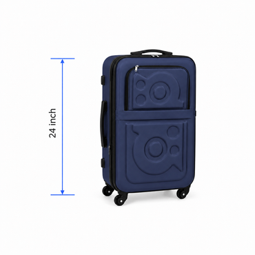 Stylish Soft Shell Travel Suitcase - Dark Blue - 24 Inch (Medium)