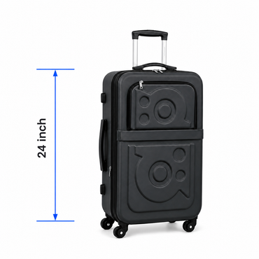 Stylish Soft Shell Travel Suitcase - Matte Black - 24 Inch (Medium)