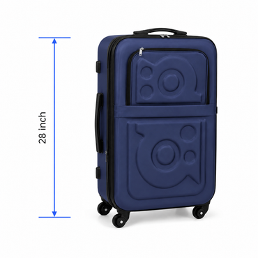 Stylish Soft Shell Travel Suitcase - Dark Blue - 28 Inch (Large)