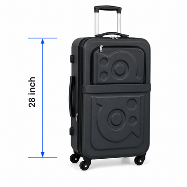 Stylish Soft Shell Travel Suitcase - Matte Black - 28 Inch (Large)