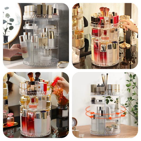 360° ROTATING DIAMOND CUT MAKEUP ORGANIZER (SMALL SIZE) - Win Bachat