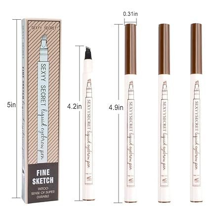 3D Waterproof Microblading Eyebrow Pen 4 Fork Tip Tattoo Pencil - Win Bachat