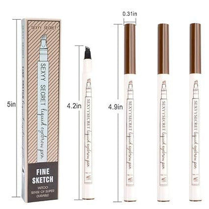 3D Waterproof Microblading Eyebrow Pen 4 Fork Tip Tattoo Pencil - Win Bachat