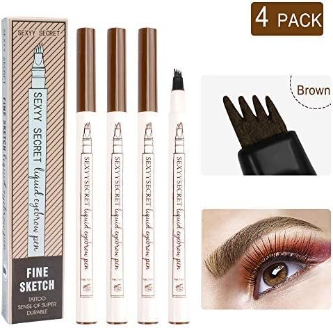 3D Waterproof Microblading Eyebrow Pen 4 Fork Tip Tattoo Pencil - Win Bachat