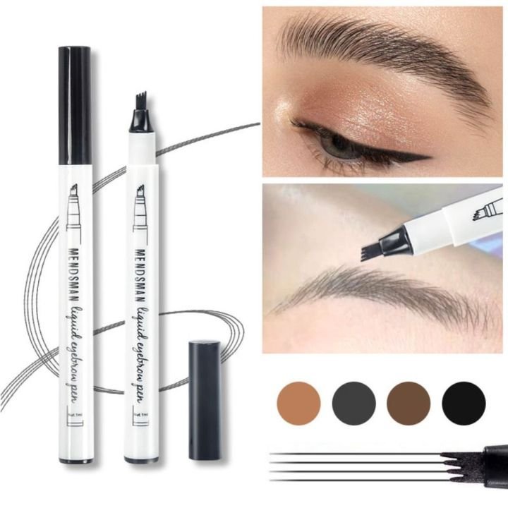 3D Waterproof Microblading Eyebrow Pen 4 Fork Tip Tattoo Pencil - Win Bachat