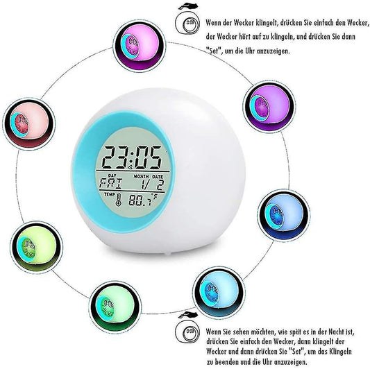 7 Color Changing Light Alarm Clock Led - Win Bachat