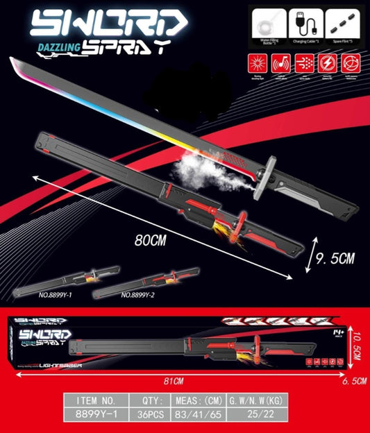 80cm Light & Mist Electronic Toy Sword - 8899Y-1 - Win Bachat