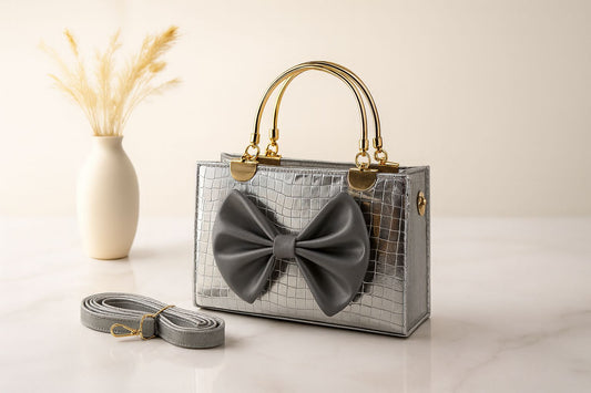 BOW STYLE HIGH QUALITY CROC MATERIAL WITH LONG BELT - HB021-4