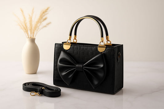 BOW STYLE HIGH QUALITY CROC MATERIAL WITH LONG BELT - HB021-1