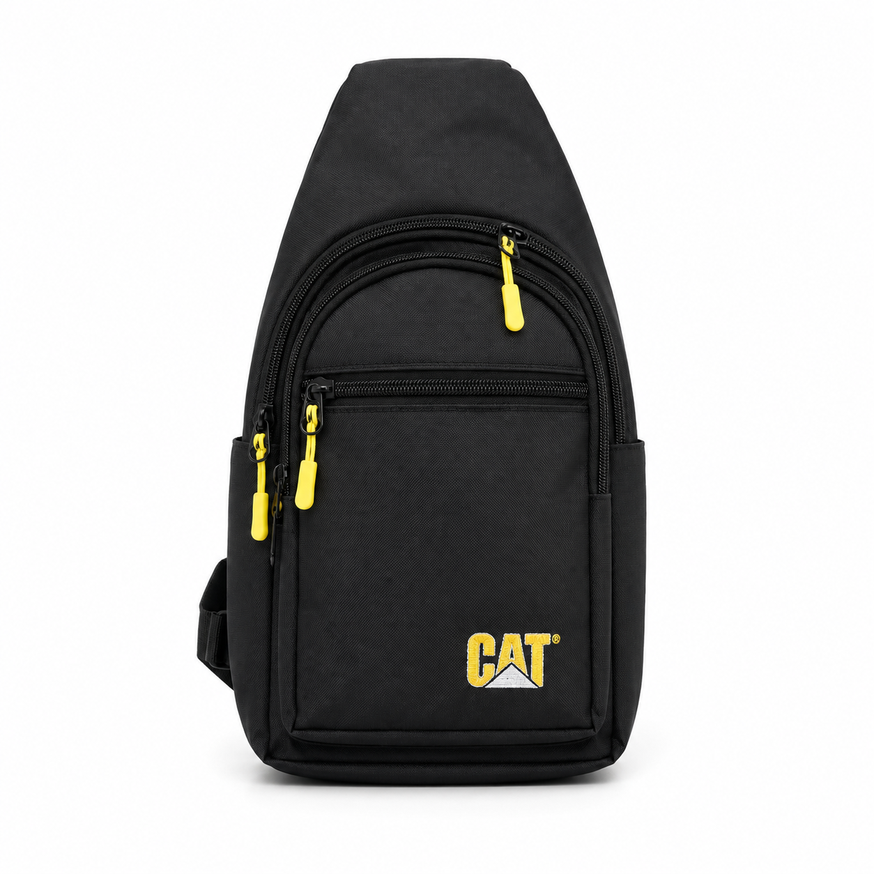 CAT Brand Chest Sling Bag Features A Durable Design Suitable For Travel And Outdoor Activities - Black