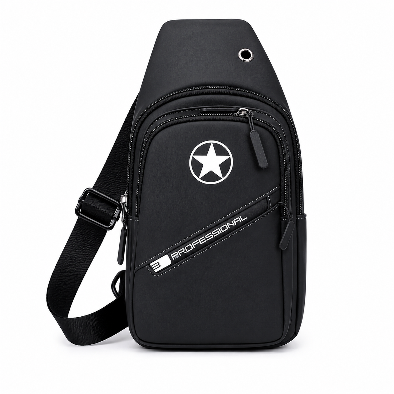 Cross Body Shoulder Bag Men Fashion Multifunction Travel Shoulder Bag - Black