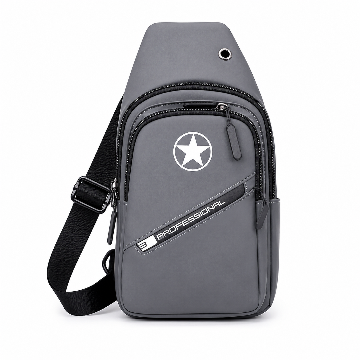 Cross Body Shoulder Bag Men Fashion Multifunction Travel Shoulder Bag - Gray