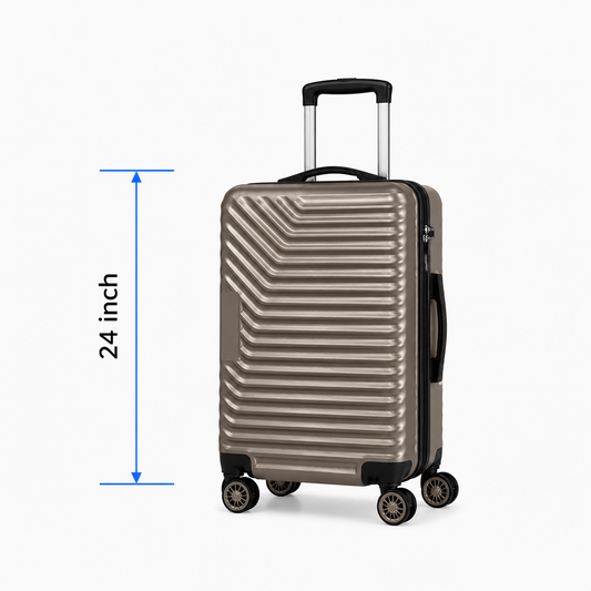 Geometric Hard Shell Spinner Travel Suitcase - Copper - 24 Inch (Medium)