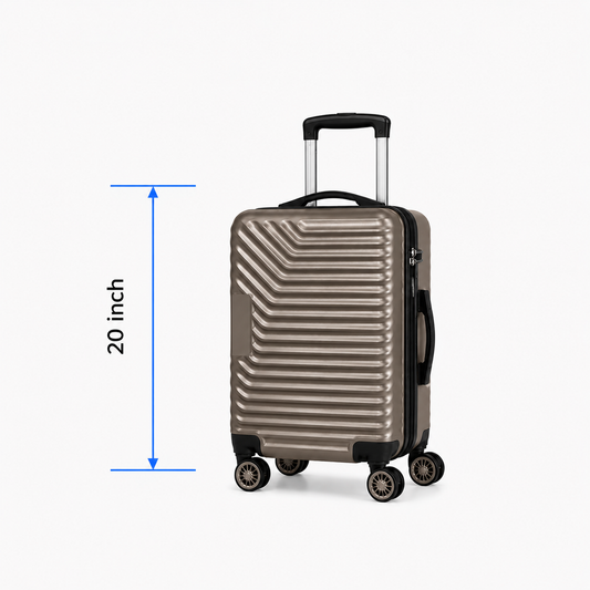 Geometric Hard Shell Spinner Travel Suitcase - Copper - 20 Inch (Small)