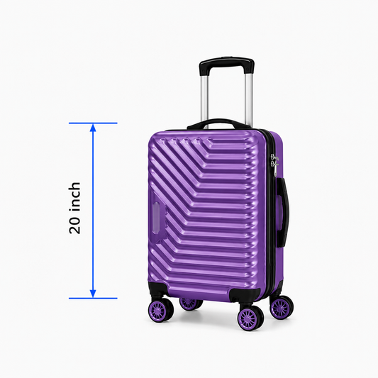Geometric Hard Shell Spinner Travel Suitcase - Purple - 20 Inch (Small)