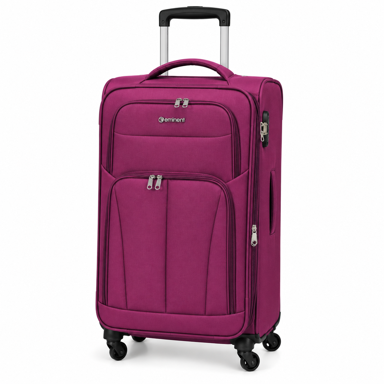 Eminent Softside Suitcase Features A Telescoping Handle And Four Spinner Wheels For Easy Navigation - Purple