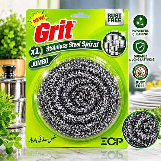 Grit Stainless Steel Spiral Jumbo – Single