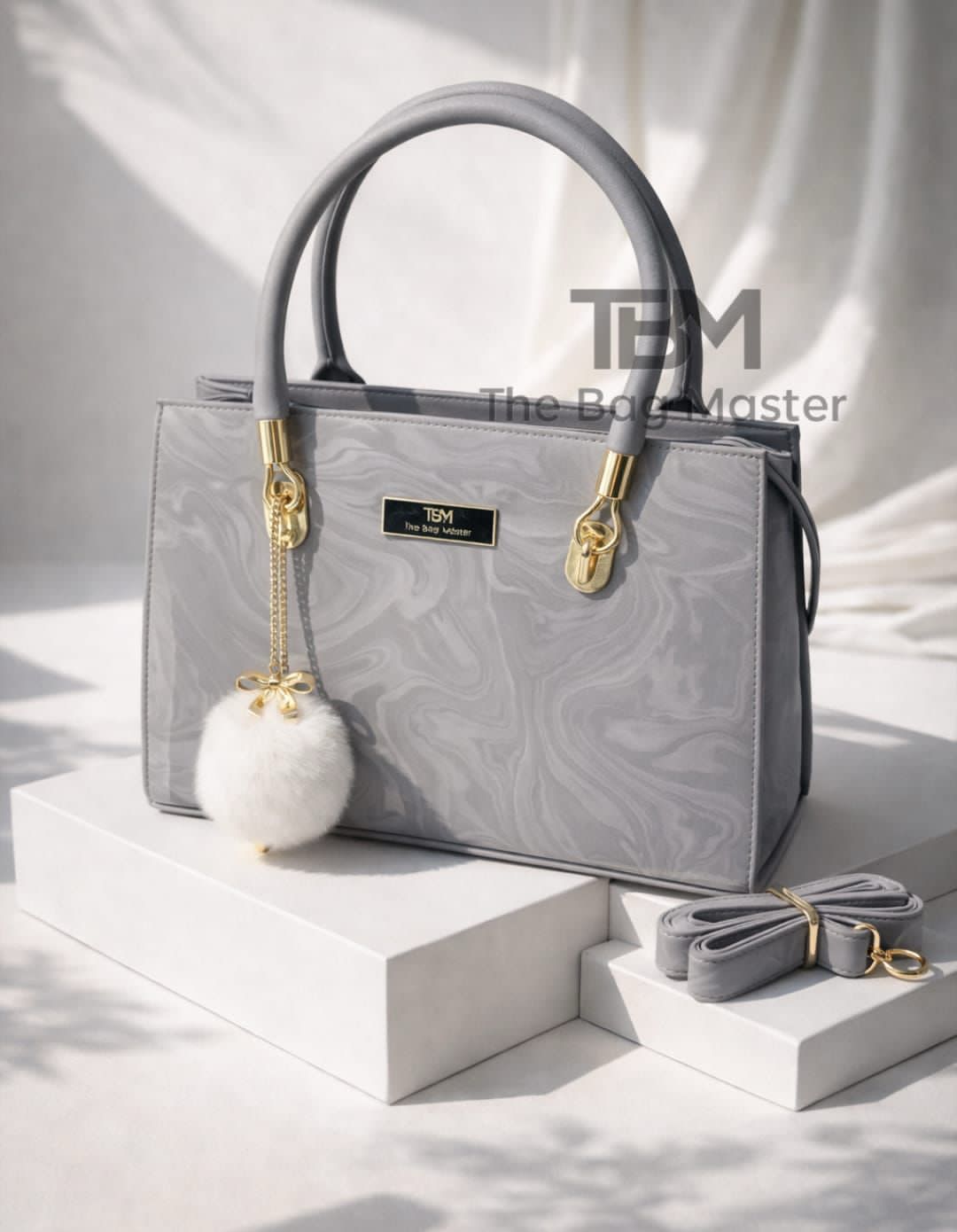 HIGH QUALITY TBM BAGS SHOULDER BAGS WITH FUR KEYCHAINS - HB006-1