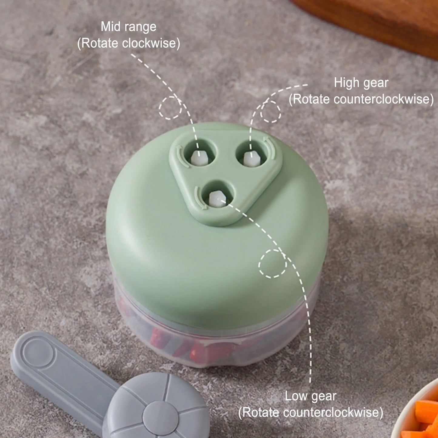 Hand Pulled Manual Chopper With 3 Speed Transmission