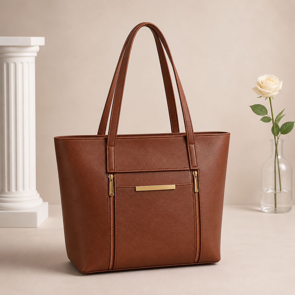 LEATHER BAG PERFECT FOR UNIVERSITY, OFFICE, SHOPPING - HB011 - 1