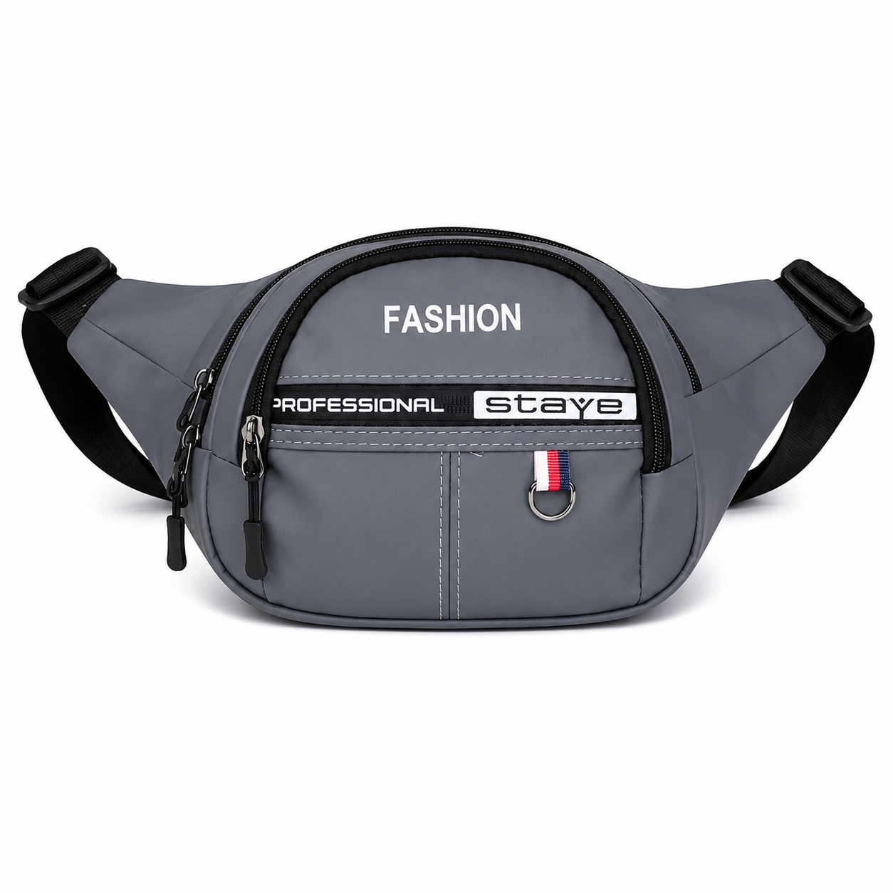 Men’S Waist Bag Stylish Nylon Fanny Pack Waterproof Crossbody Belt Bag - Gray