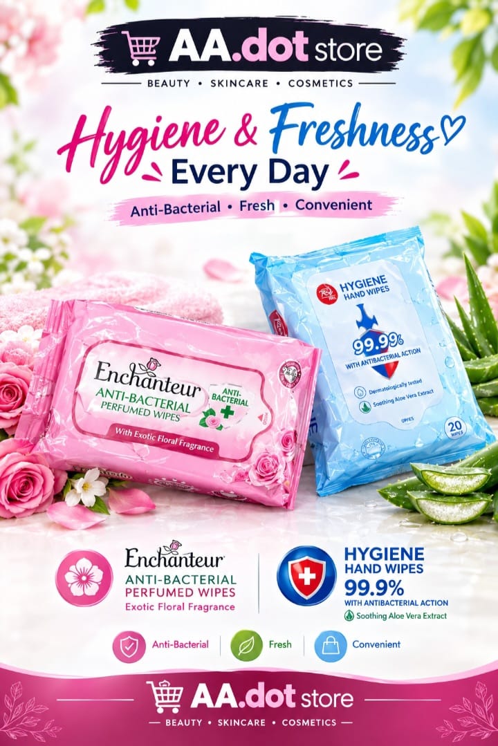 Enchanteur Anti-Bacterial Perfumed Wipes & Hygiene Hand Wipes