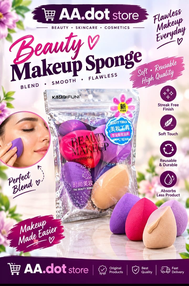 Beauty Makeup Sponge Set - Soft & Reusable Blending Sponges