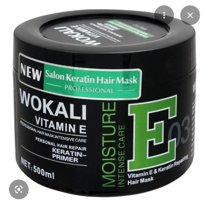 Wokali Salon Keratin Hair Mask with Vitamin E 500ml - Green