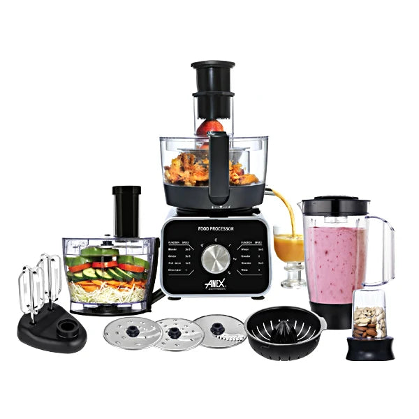 Anex Complete Food Processor Set with Blender & Multiple Attachments (AG-3157) - Win Bachat