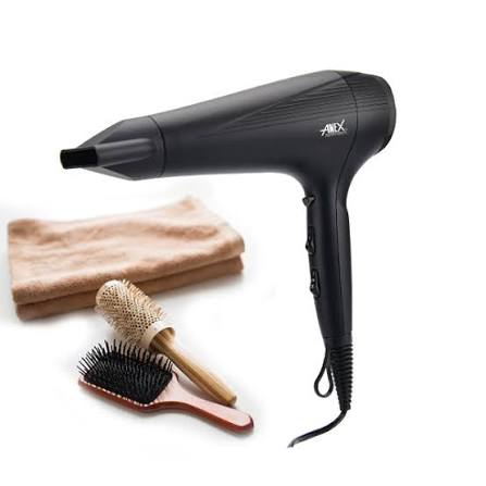 Anex Deluxe Black Hair Dryer with Slim Nozzle (AG-7026) - Win Bachat