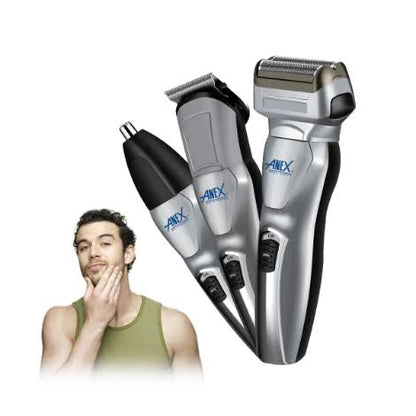 Anex 3-in-1 Men's Grooming Kit - Shaver, Trimmer & Nose Trimmer (AG-7068) - View 2 - Win Bachat