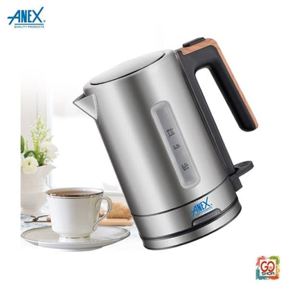 Anex Stainless Steel Electric Kettle with Water Window - Silver (AG-4051) - View 2 - Win Bachat