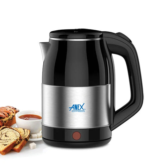 Anex Stainless Steel & Black Electric Kettle (AG-4062) - Win Bachat